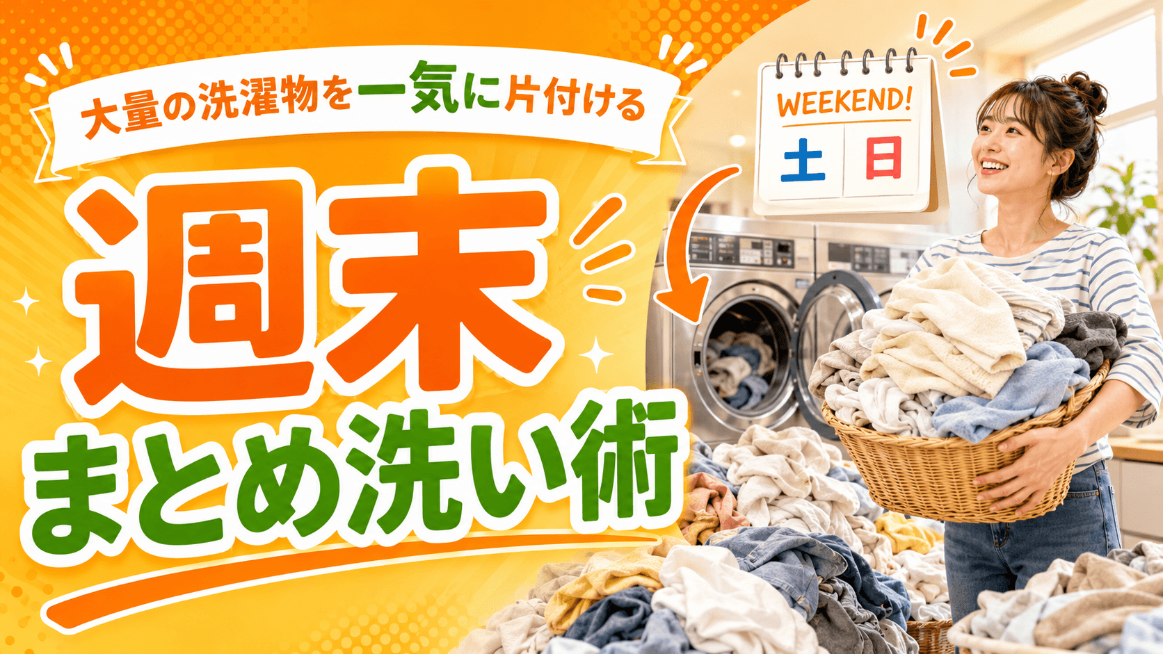 大量の洗濯物を一気に片付ける週末まとめ洗い術